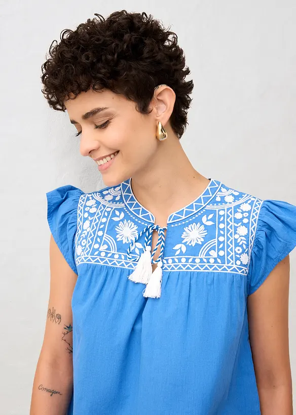 Tunique brodée avec de la soie, bonprix