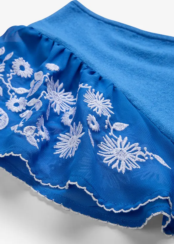 Haut en maille coton et soie avec manches en cr&ecirc;pe, bonprix