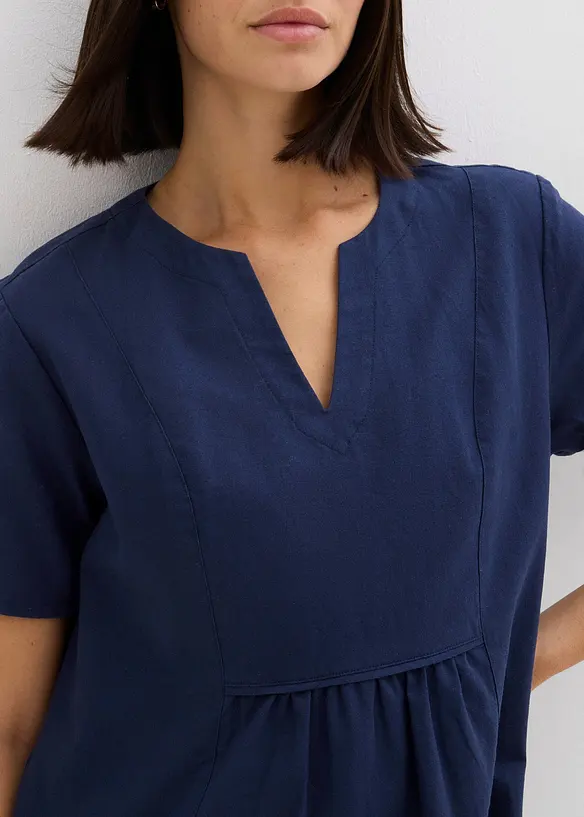 Robe-tunique à poches en lin et coton, bonprix