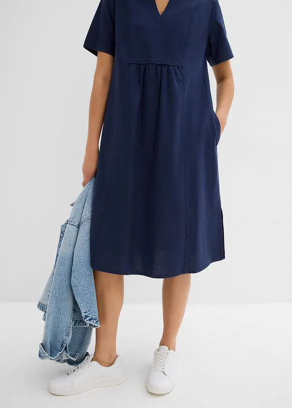 Robe-tunique à poches en lin et coton, bonprix