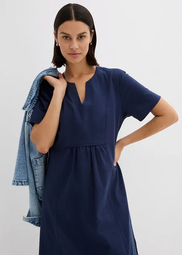 Robe-tunique à poches en lin et coton, bonprix