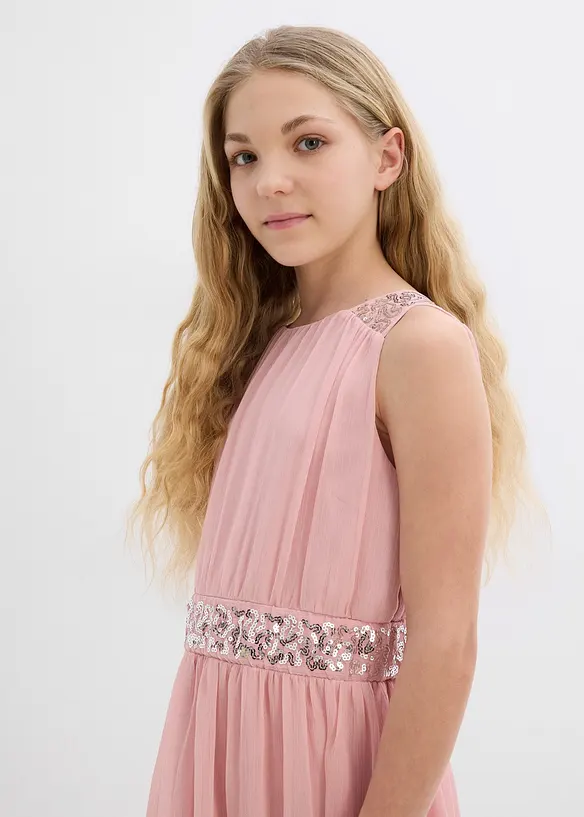 Robe en mousseline avec ceinture ornée de sequins, bonprix