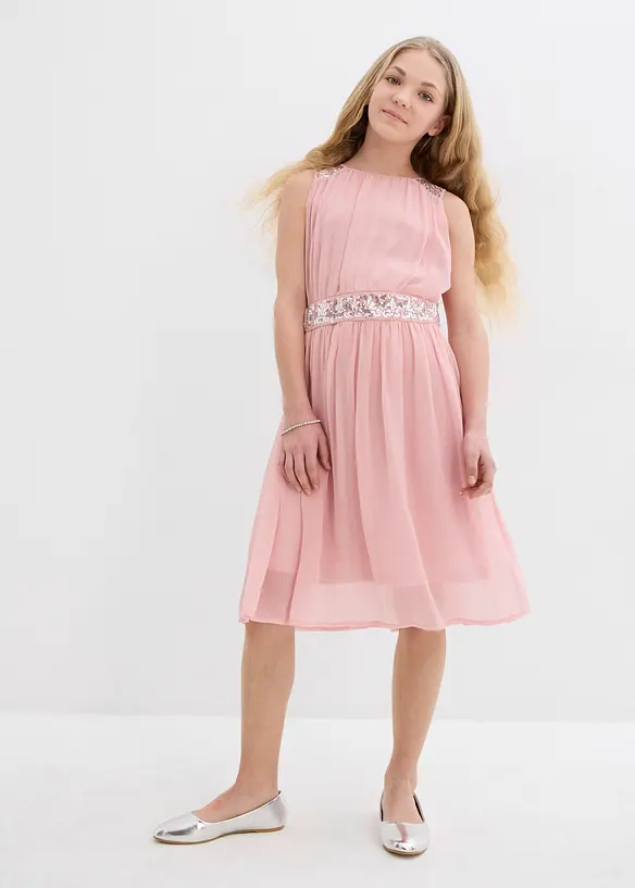 Robe en mousseline avec ceinture ornée de sequins, bonprix