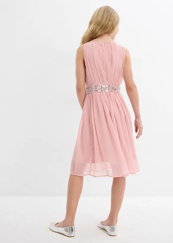 Robe en mousseline avec ceinture ornée de sequins, bonprix