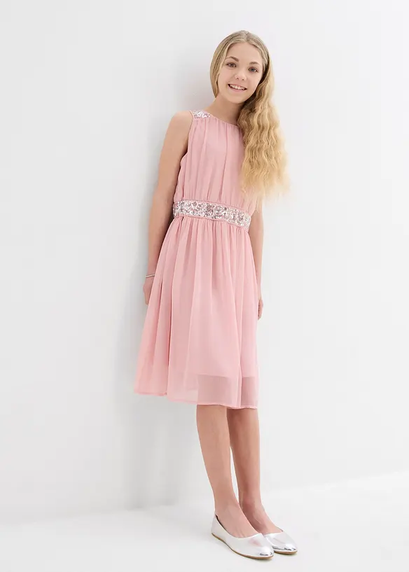 Robe en mousseline avec ceinture ornée de sequins, bonprix
