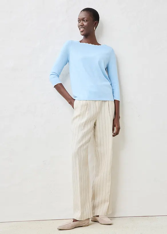 Pull en fine maille coton et soie, bonprix