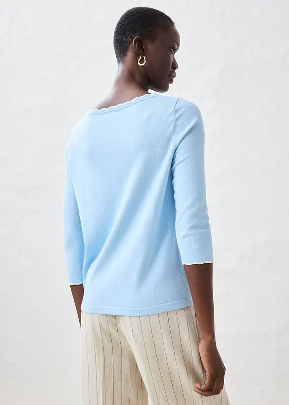 Pull en fine maille coton et soie, bonprix