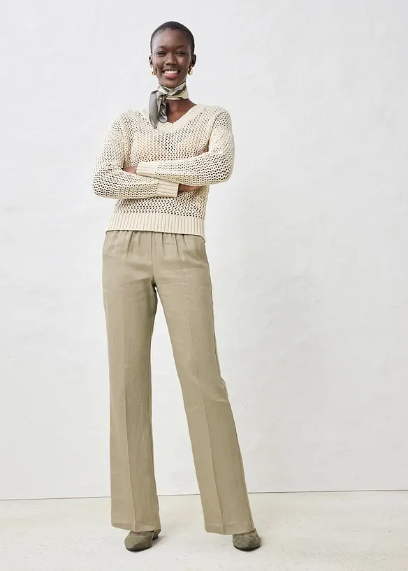 Pantalon 100% lin, bonprix