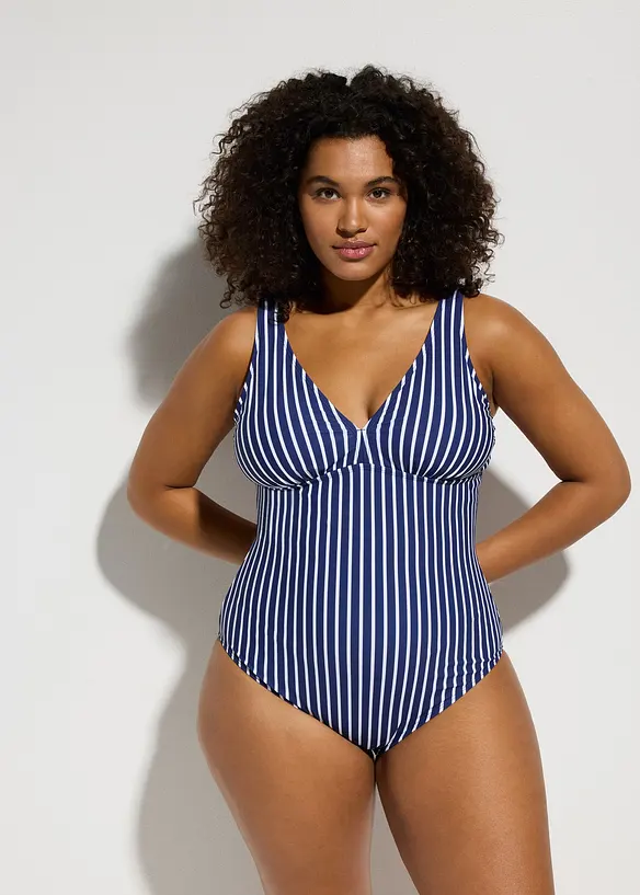 Maillot 1 pièce sculptant à décolleté plongeant, maintien modéré, bonprix