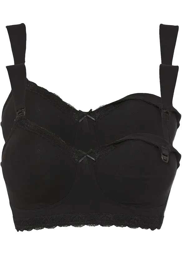 Lot de 2 soutiens-gorge d’allaitement coton sans armatures, bonprix