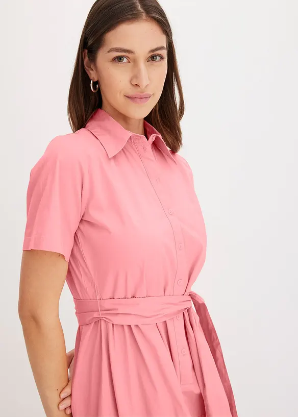 Robe-chemise en matière élastique, bonprix