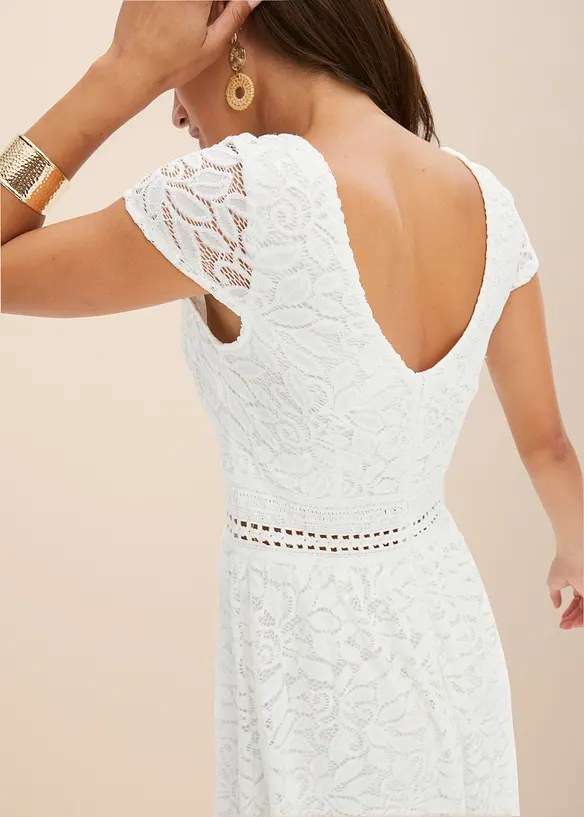 Robe en dentelle avec empiècement crochet à la taille, bonprix