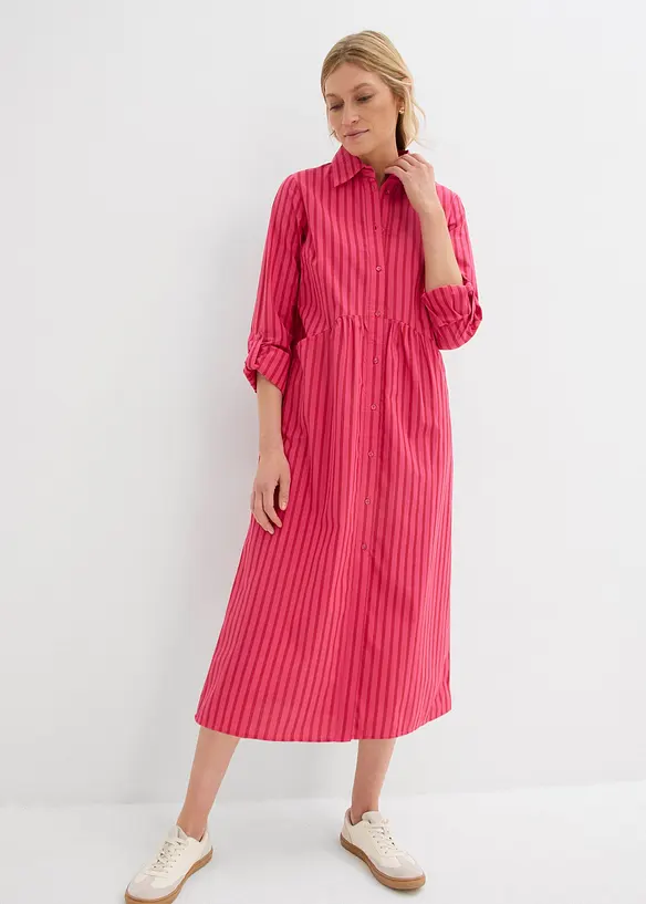 Robe à col chemise, 100% coton, bonprix