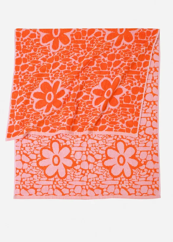 Serviette de toilette à motif floral en jacquard, bonprix