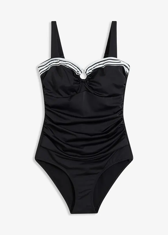 Maillot 1 pièce sculptant en polyamide recyclé, maintien léger, bonprix