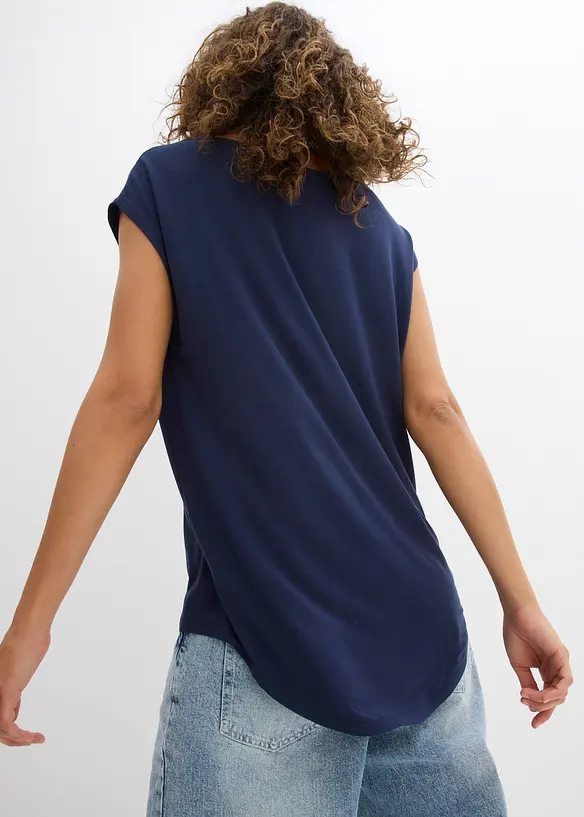 T-shirt plus long derri&egrave;re en viscose fluide, bonprix