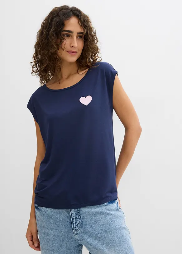 T-shirt plus long derri&egrave;re en viscose fluide, bonprix