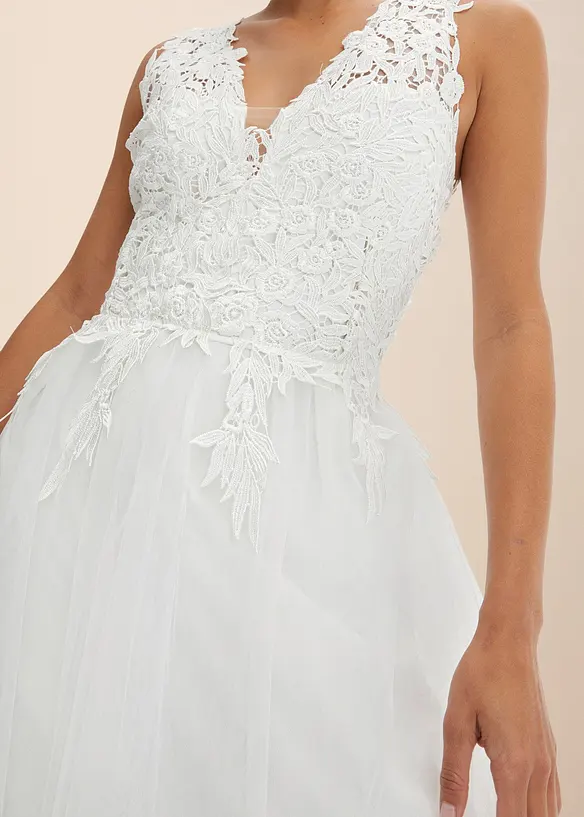 Robe de mariée en tulle et dentelle, bonprix