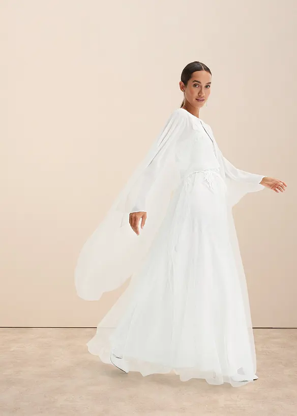 Robe de mariée en tulle et dentelle, bonprix