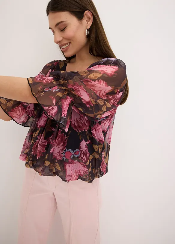 Blouse à base effet boule, bonprix