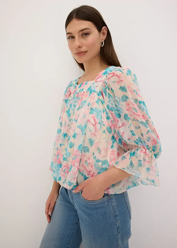 Blouse à base effet boule, bonprix