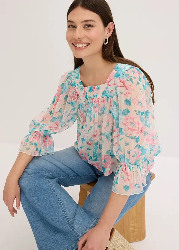 Blouse à base effet boule, bonprix
