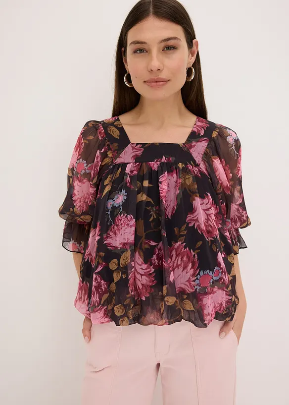 Blouse à base effet boule, bonprix