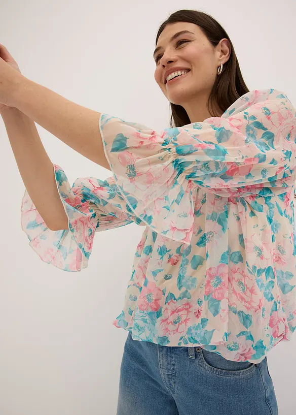 Blouse à base effet boule, bonprix
