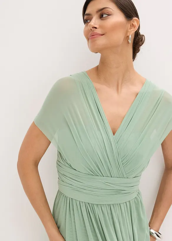 Robe longue en mesh, avec plusieurs façons de la porter, bonprix