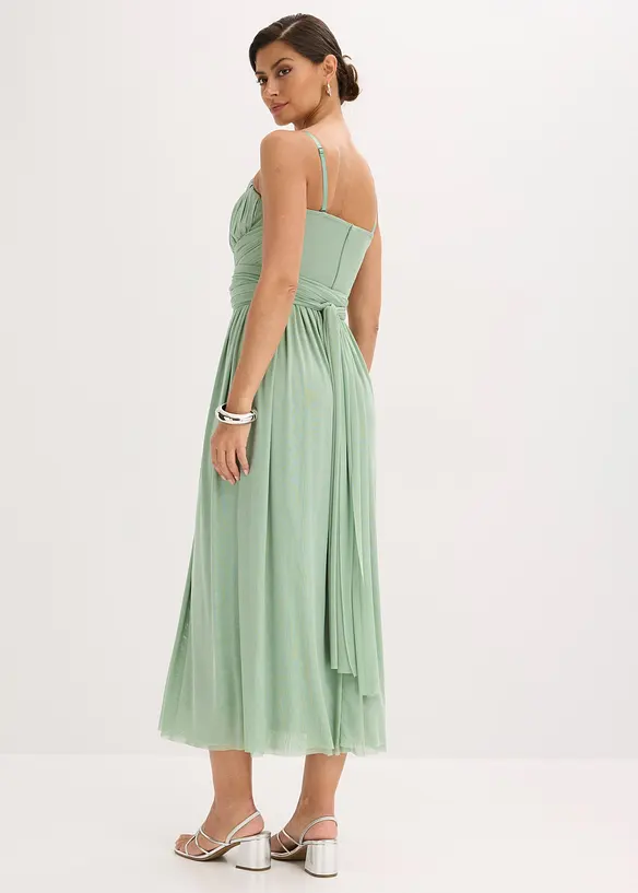 Robe longue en mesh, avec plusieurs façons de la porter, bonprix