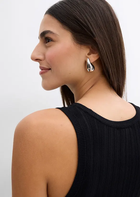 Robe trapèze en maille de viscose mélangée, bonprix