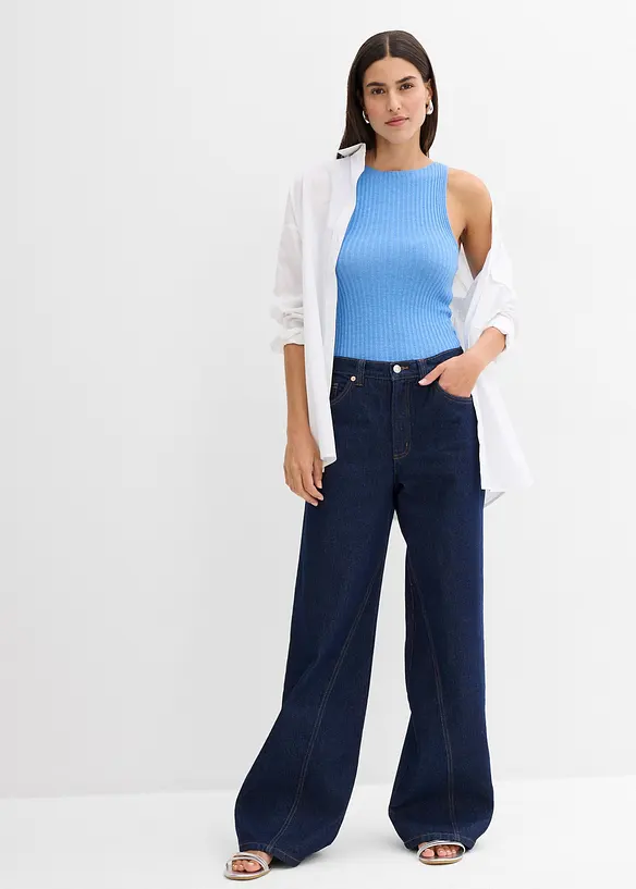 Top ajusté en maille de viscose mélangée, bonprix