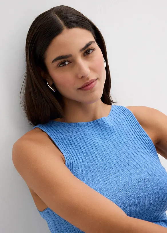 Top ajusté en maille de viscose mélangée, bonprix