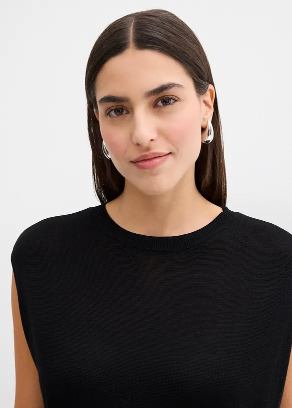 Top fluide en maille de viscose, coupe ballon, bonprix