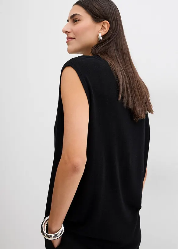 Top fluide en maille de viscose, coupe ballon, bonprix