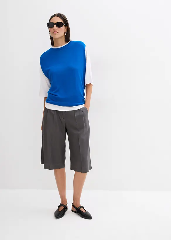 Top fluide en maille de viscose, coupe ballon, bonprix