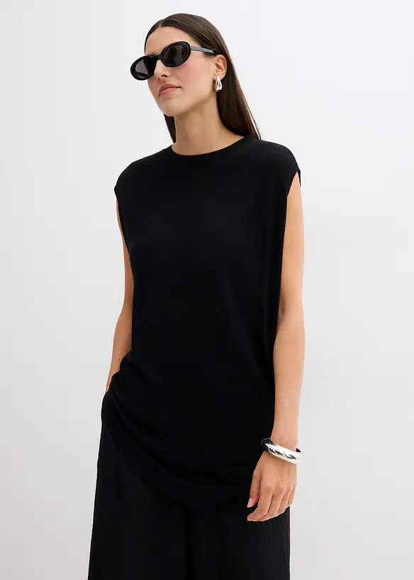 Top fluide en maille de viscose, coupe ballon, bonprix