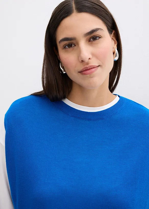 Top fluide en maille de viscose, coupe ballon, bonprix