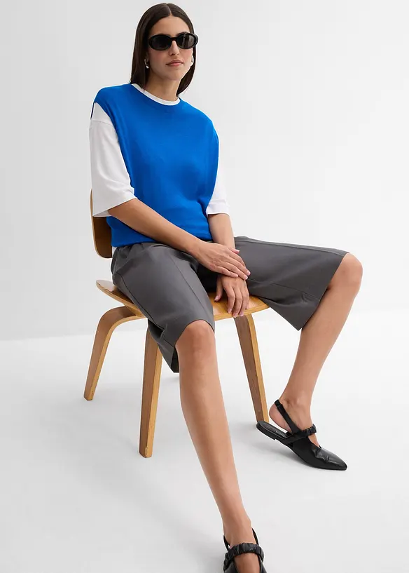 Top fluide en maille de viscose, coupe ballon, bonprix