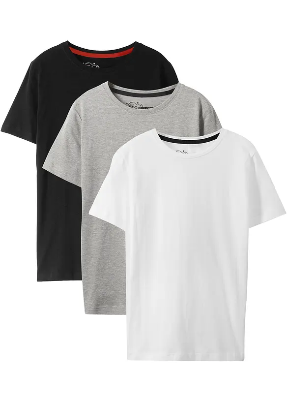 Lot de 3 T-shirts coton, bonprix