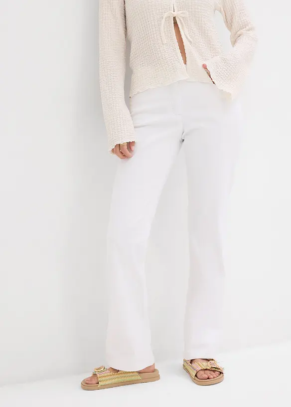 Jean droit taille mi-haute, extensible, bonprix