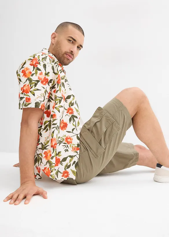 Bermuda cargo 100% coton, Loose Fit, bonprix