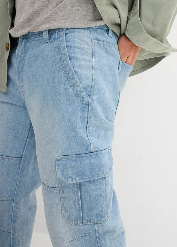 Jean cargo extensible longueur 3/4, coupe droite regular, bonprix