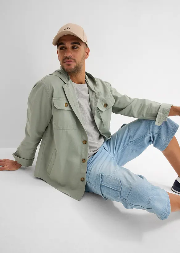 Jean cargo extensible longueur 3/4, coupe droite regular, bonprix