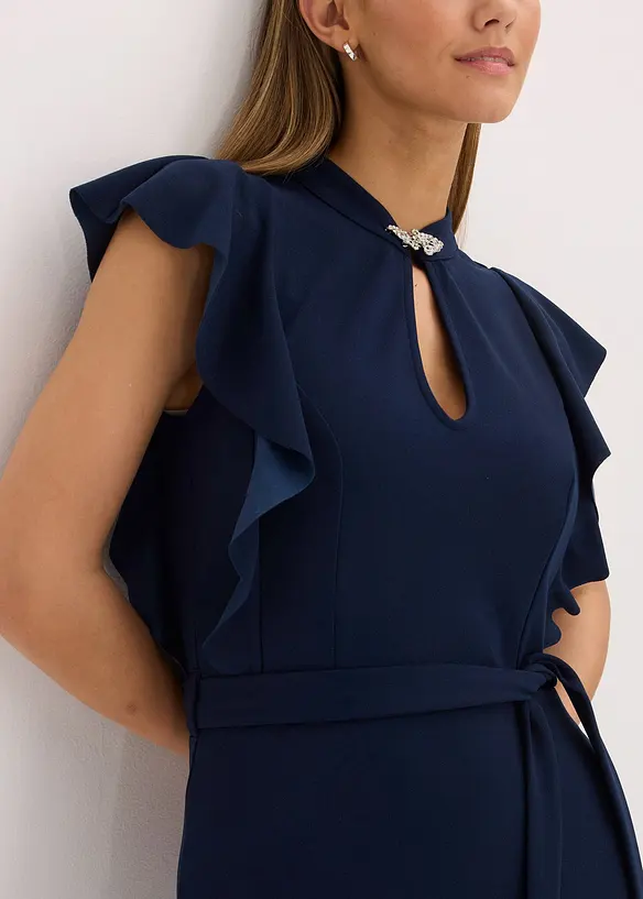 Robe fourreau à col fermé par une broche, bonprix