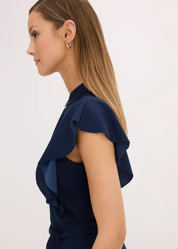 Robe fourreau à col fermé par une broche, bonprix