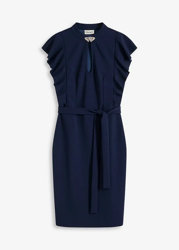 Robe fourreau à col fermé par une broche, bonprix