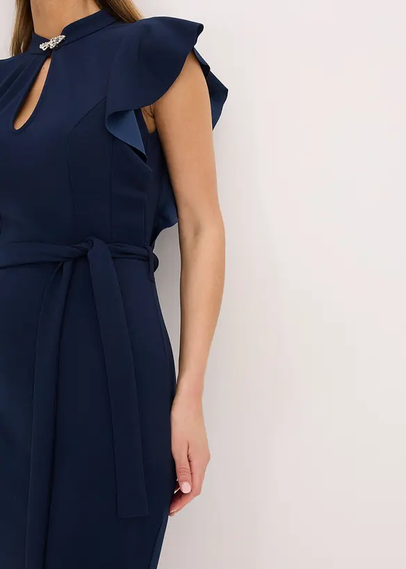 Robe fourreau à col fermé par une broche, bonprix