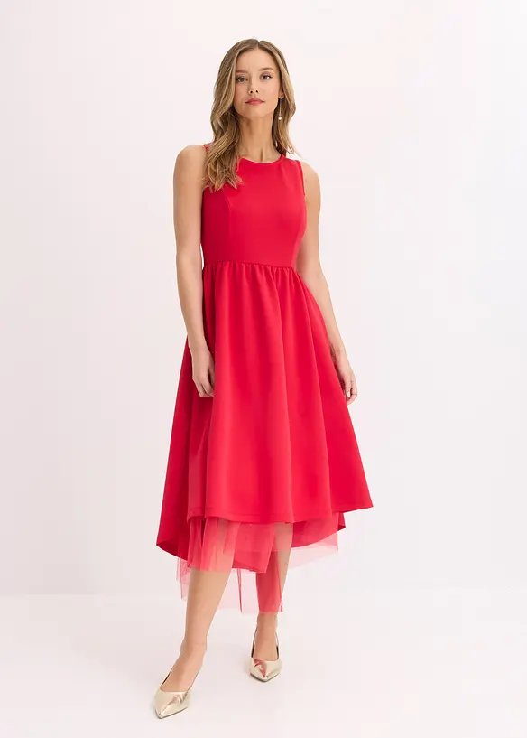Robe courte-longue avec jupon en tulle, bonprix