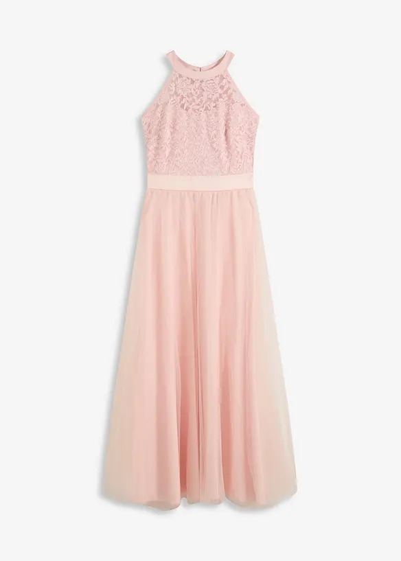 Robe longue avec dentelle et jupe en tulle, bonprix